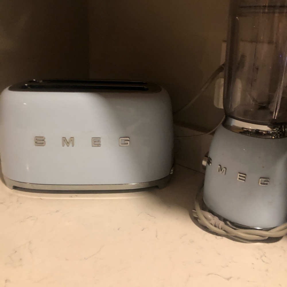 Smeg Light Blue Toaster and Blender Set